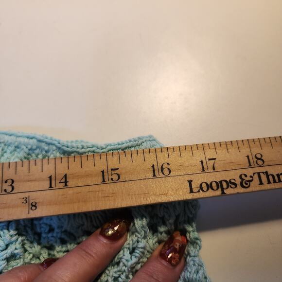 Crochet Set Shorts Halter Cardigan Womens S Teal Green Summer Beachy Tropical - Picture 10 of 12